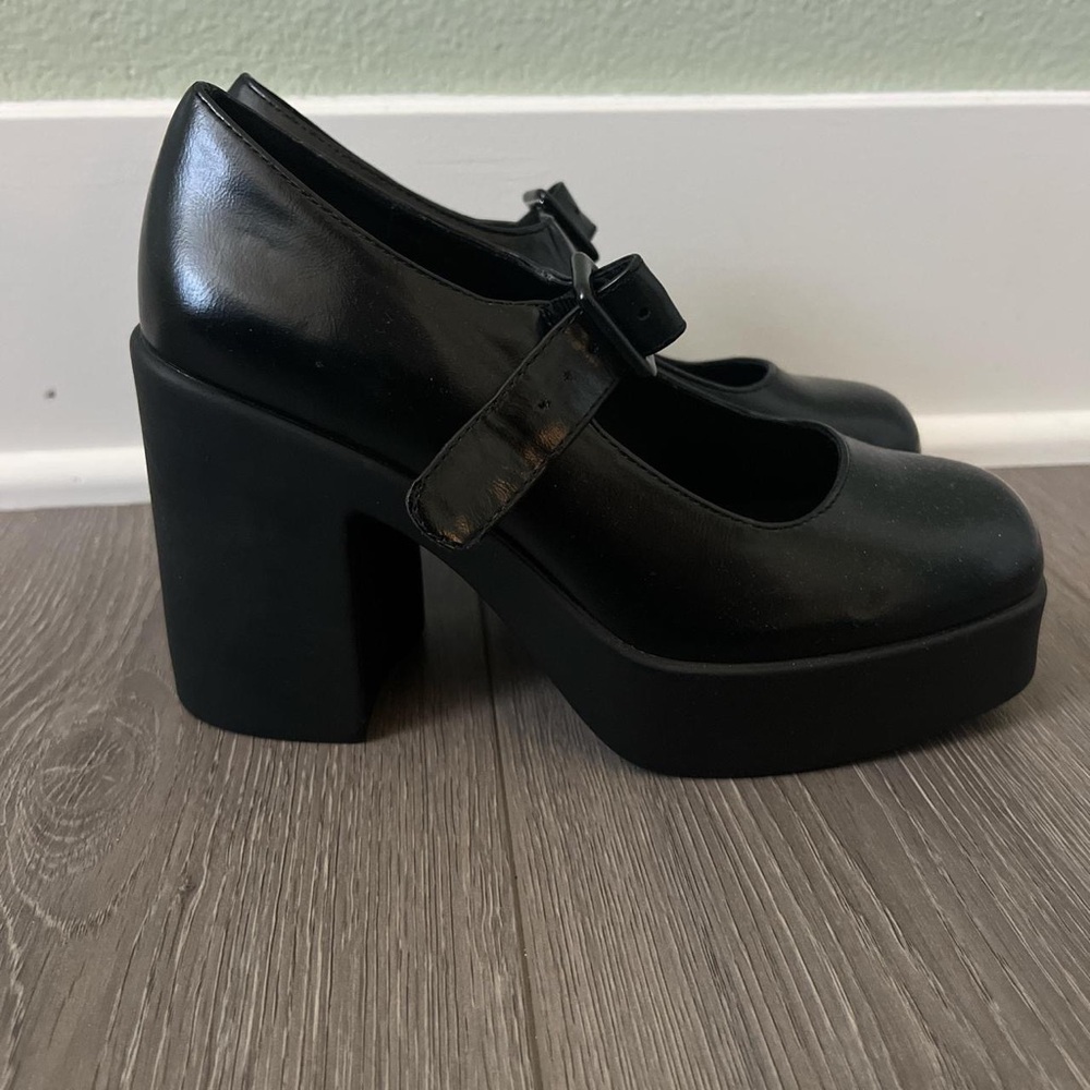 Limelight Black Platform Chunky Heels